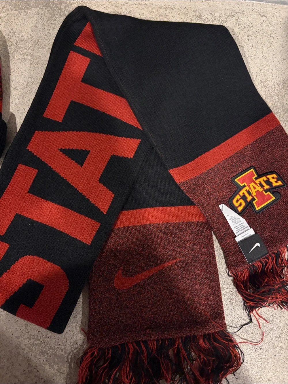 Nike Iowa State Black and Cardinal Pom Beanie and Scarf Set
